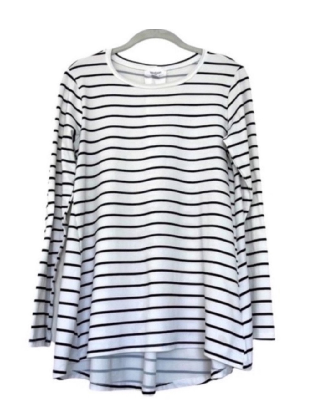 Westport long Sleeve Relaxed Fit Tee Stretch Jersey Striped Blue White Size XS